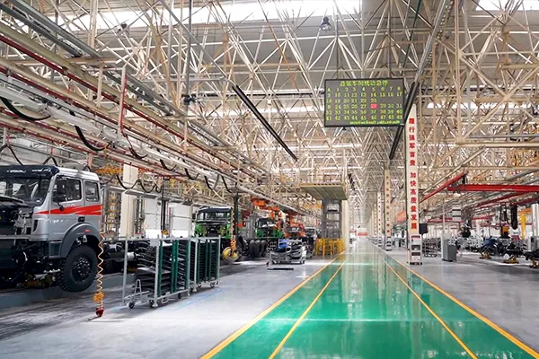 Taller de montaje de chasis de camiones
